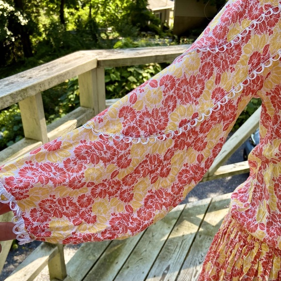 Poupette St. Barth Pink & Yellow Floral Mini Dress Tunic Cover-up Size S - Picture 13 of 15